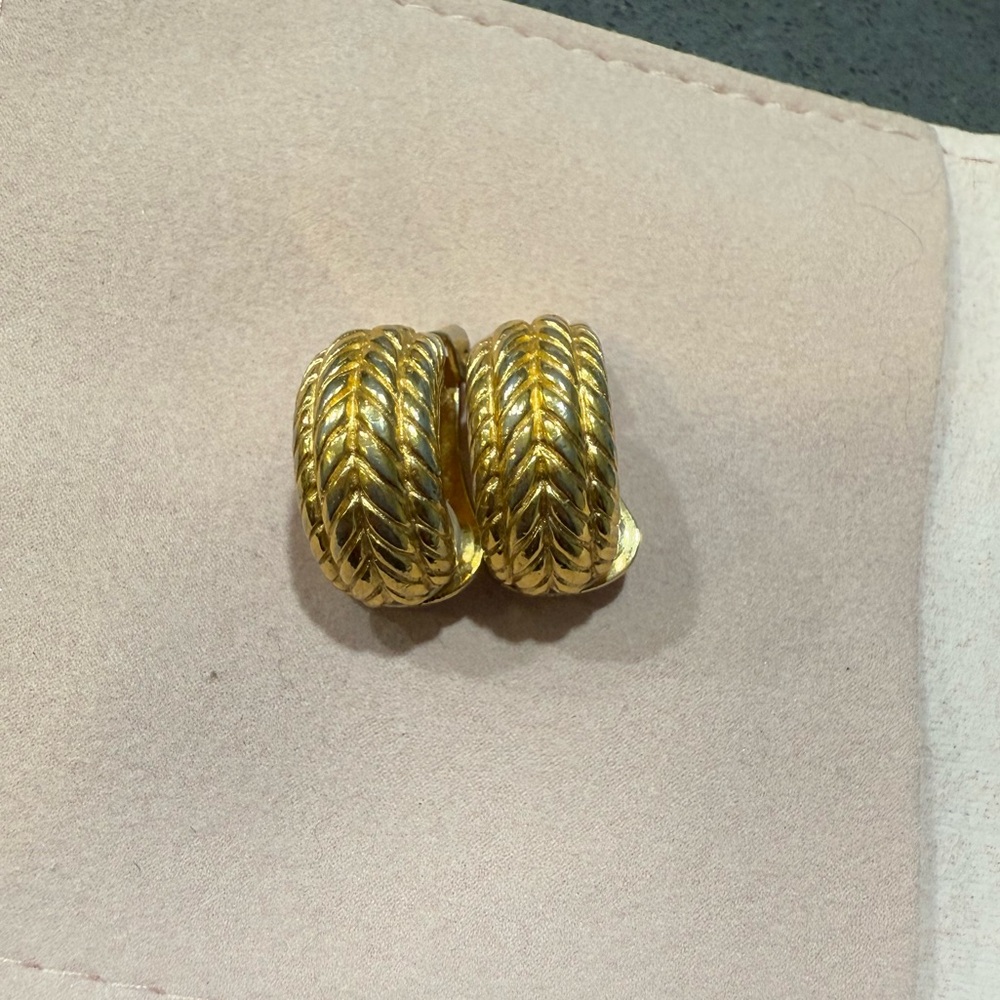Christian Dior Gold-Tone Braided Clip-On Earrings